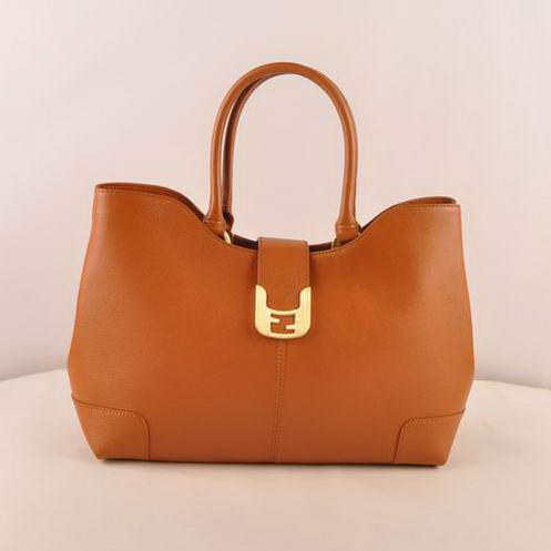 2546 Fendi 2jours Saffiiano Leather Tote Bag 2546 Tan